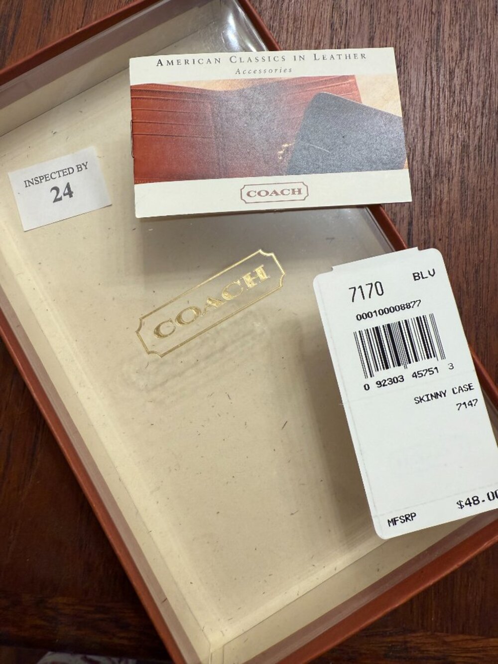 Blue Vintage Coach skinny case, new with box - Picture 5 of 5